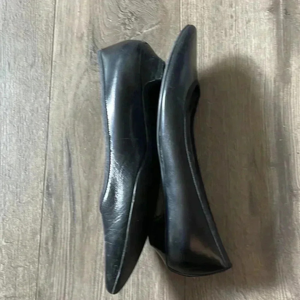 ❤️2/$50❤️Roberto Vianni Black Leather Flat Pump- Sz 7.5 - Picture 3 of 5